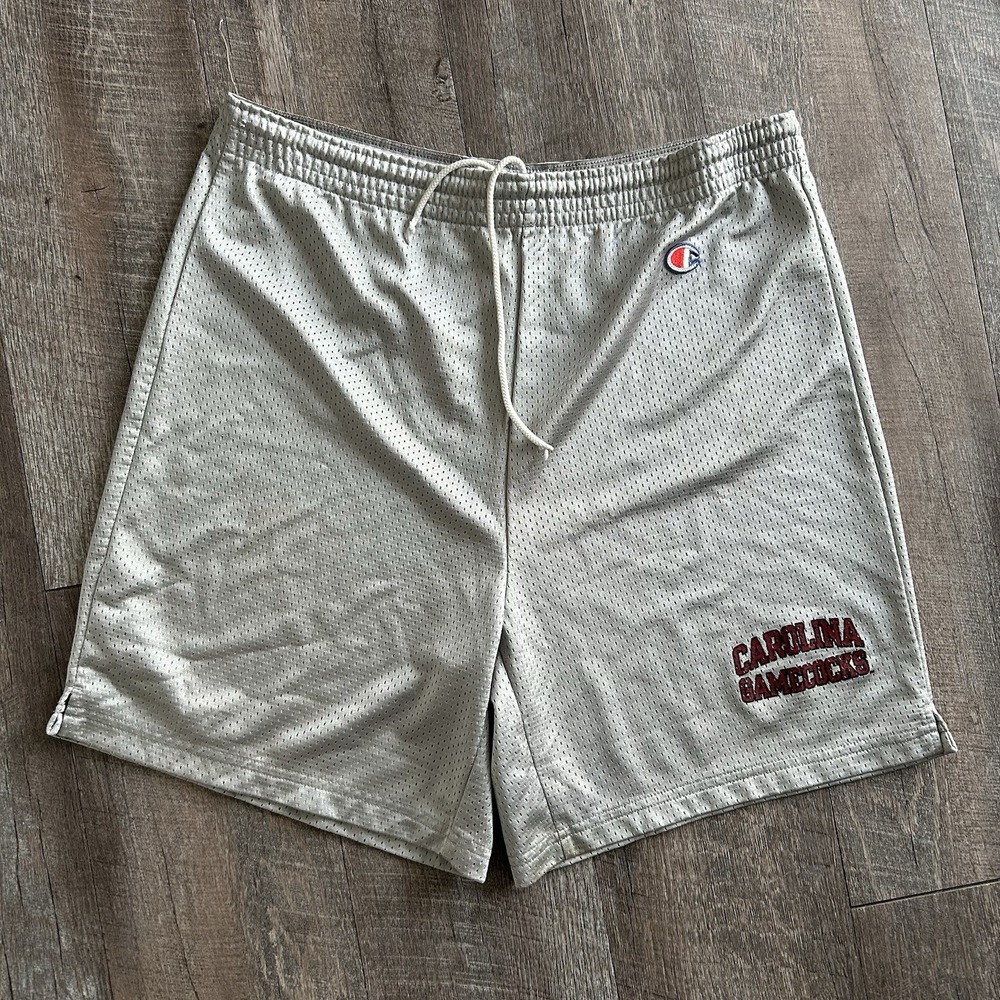 Vintage Carolina Gamecocks Shorts Men M Gray Maroon Champion NCAA Mesh M